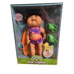 2000 Cabbage Patch Kids Kid Kick N Splash Doll Red Hair Brown Eyes NIB Box